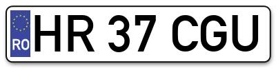 Placuta inmatriculare numar auto  HR-37-CGU, HR 37 CGU, HR37CGU