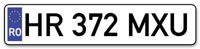 Placuta inmatriculare numar auto  HR-372-MXU, HR 372 MXU, HR372MXU