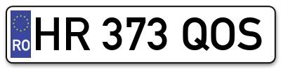 Placuta inmatriculare numar auto  HR-373-QOS, HR 373 QOS, HR373QOS