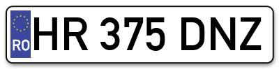 Placuta inmatriculare numar auto  HR-375-DNZ, HR 375 DNZ, HR375DNZ