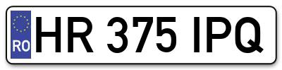 Placuta inmatriculare numar auto  HR-375-IPQ, HR 375 IPQ, HR375IPQ