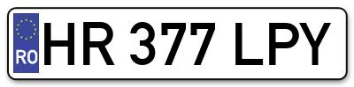 Placuta inmatriculare numar auto  HR-377-LPY, HR 377 LPY, HR377LPY