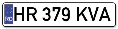 Placuta inmatriculare numar auto  HR-379-KVA, HR 379 KVA, HR379KVA