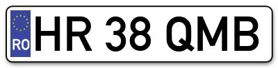 Placuta inmatriculare numar auto  HR-38-QMB, HR 38 QMB, HR38QMB