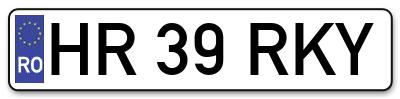 Placuta inmatriculare numar auto  HR-39-RKY, HR 39 RKY, HR39RKY