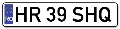 Placuta inmatriculare numar auto  HR-39-SHQ, HR 39 SHQ, HR39SHQ