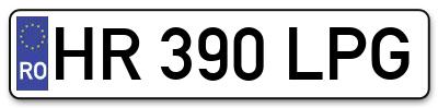 Placuta inmatriculare numar auto  HR-390-LPG, HR 390 LPG, HR390LPG