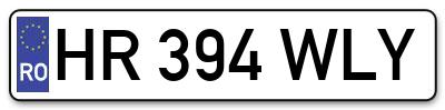 Placuta inmatriculare numar auto  HR-394-WLY, HR 394 WLY, HR394WLY