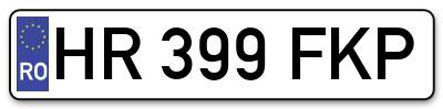 Placuta inmatriculare numar auto  HR-399-FKP, HR 399 FKP, HR399FKP