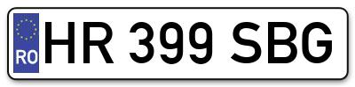 Placuta inmatriculare numar auto  HR-399-SBG, HR 399 SBG, HR399SBG