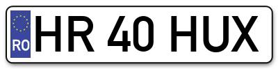 Placuta inmatriculare numar auto  HR-40-HUX, HR 40 HUX, HR40HUX