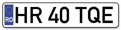 Placuta inmatriculare numar auto  HR-40-TQE, HR 40 TQE, HR40TQE