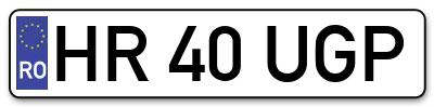 Placuta inmatriculare numar auto  HR-40-UGP, HR 40 UGP, HR40UGP