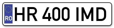 Placuta inmatriculare numar auto  HR-400-IMD, HR 400 IMD, HR400IMD