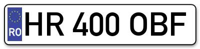 Placuta inmatriculare numar auto  HR-400-OBF, HR 400 OBF, HR400OBF
