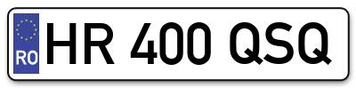 Placuta inmatriculare numar auto  HR-400-QSQ, HR 400 QSQ, HR400QSQ