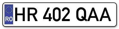 Placuta inmatriculare numar auto  HR-402-QAA, HR 402 QAA, HR402QAA
