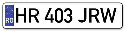 Placuta inmatriculare numar auto  HR-403-JRW, HR 403 JRW, HR403JRW