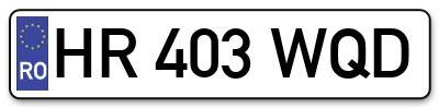 Placuta inmatriculare numar auto  HR-403-WQD, HR 403 WQD, HR403WQD