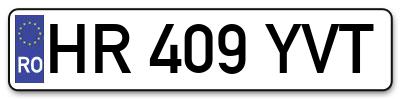 Placuta inmatriculare numar auto  HR-409-YVT, HR 409 YVT, HR409YVT