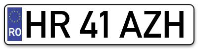 Placuta inmatriculare numar auto  HR-41-AZH, HR 41 AZH, HR41AZH