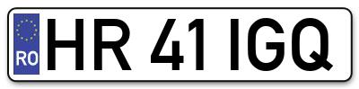 Placuta inmatriculare numar auto  HR-41-IGQ, HR 41 IGQ, HR41IGQ