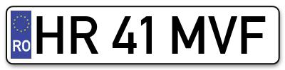 Placuta inmatriculare numar auto  HR-41-MVF, HR 41 MVF, HR41MVF