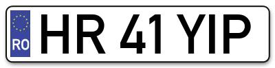 Placuta inmatriculare numar auto  HR-41-YIP, HR 41 YIP, HR41YIP