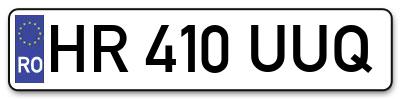 Placuta inmatriculare numar auto  HR-410-UUQ, HR 410 UUQ, HR410UUQ