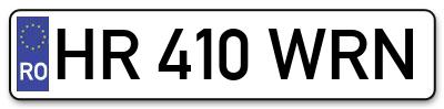 Placuta inmatriculare numar auto  HR-410-WRN, HR 410 WRN, HR410WRN