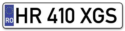 Placuta inmatriculare numar auto  HR-410-XGS, HR 410 XGS, HR410XGS