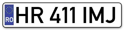 Placuta inmatriculare numar auto  HR-411-IMJ, HR 411 IMJ, HR411IMJ