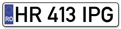 Placuta inmatriculare numar auto  HR-413-IPG, HR 413 IPG, HR413IPG