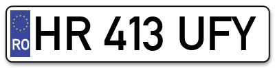 Placuta inmatriculare numar auto  HR-413-UFY, HR 413 UFY, HR413UFY