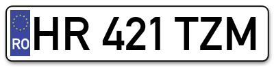 Placuta inmatriculare numar auto  HR-421-TZM, HR 421 TZM, HR421TZM