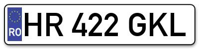 Placuta inmatriculare numar auto  HR-422-GKL, HR 422 GKL, HR422GKL