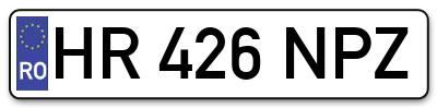 Placuta inmatriculare numar auto  HR-426-NPZ, HR 426 NPZ, HR426NPZ