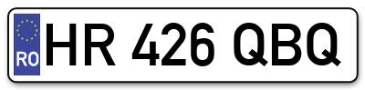 Placuta inmatriculare numar auto  HR-426-QBQ, HR 426 QBQ, HR426QBQ