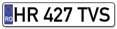 Placuta inmatriculare numar auto  HR-427-TVS, HR 427 TVS, HR427TVS