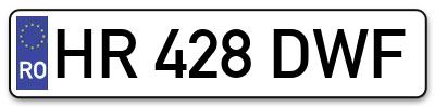 Placuta inmatriculare numar auto  HR-428-DWF, HR 428 DWF, HR428DWF