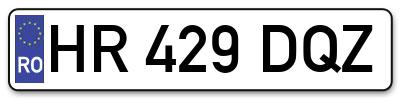 Placuta inmatriculare numar auto  HR-429-DQZ, HR 429 DQZ, HR429DQZ
