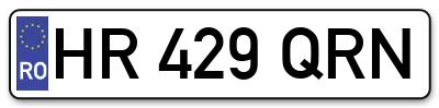 Placuta inmatriculare numar auto  HR-429-QRN, HR 429 QRN, HR429QRN