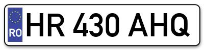 Placuta inmatriculare numar auto  HR-430-AHQ, HR 430 AHQ, HR430AHQ