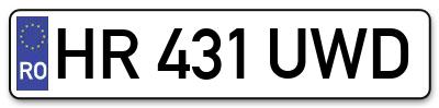 Placuta inmatriculare numar auto  HR-431-UWD, HR 431 UWD, HR431UWD