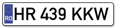 Placuta inmatriculare numar auto  HR-439-KKW, HR 439 KKW, HR439KKW