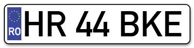 Placuta inmatriculare numar auto  HR-44-BKE, HR 44 BKE, HR44BKE