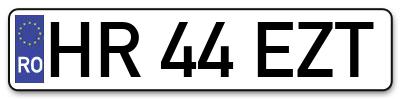 Placuta inmatriculare numar auto  HR-44-EZT, HR 44 EZT, HR44EZT