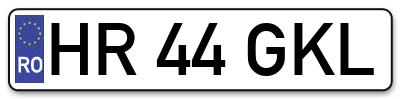 Placuta inmatriculare numar auto  HR-44-GKL, HR 44 GKL, HR44GKL