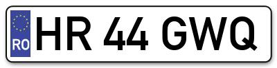 Placuta inmatriculare numar auto  HR-44-GWQ, HR 44 GWQ, HR44GWQ