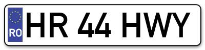 Placuta inmatriculare numar auto  HR-44-HWY, HR 44 HWY, HR44HWY